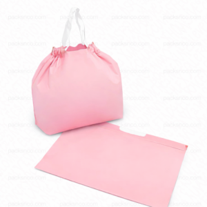 light pink draw string bag (40 x 30cm)