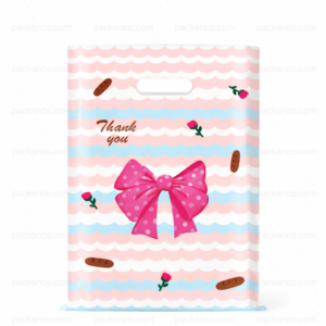 pastel bow thank you polymailer with handle (small 25 x 35cm)