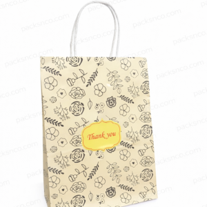 beige floral 'thank you' bag