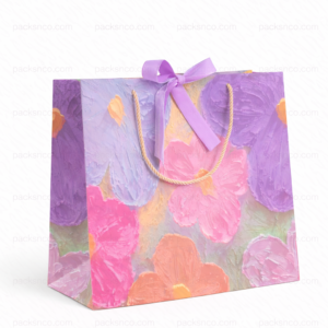 pastel floral ribbon gift bag