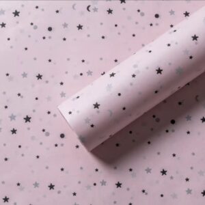 pink star print tissue paper {pack of 20}